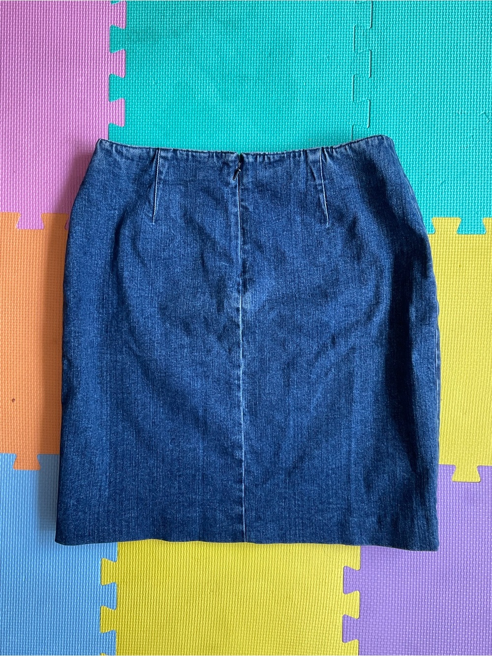 🏇Classic Ralph Lauren Indigo Denim Pencil Skirt Size 8P Preppy - Picture 2 of 5